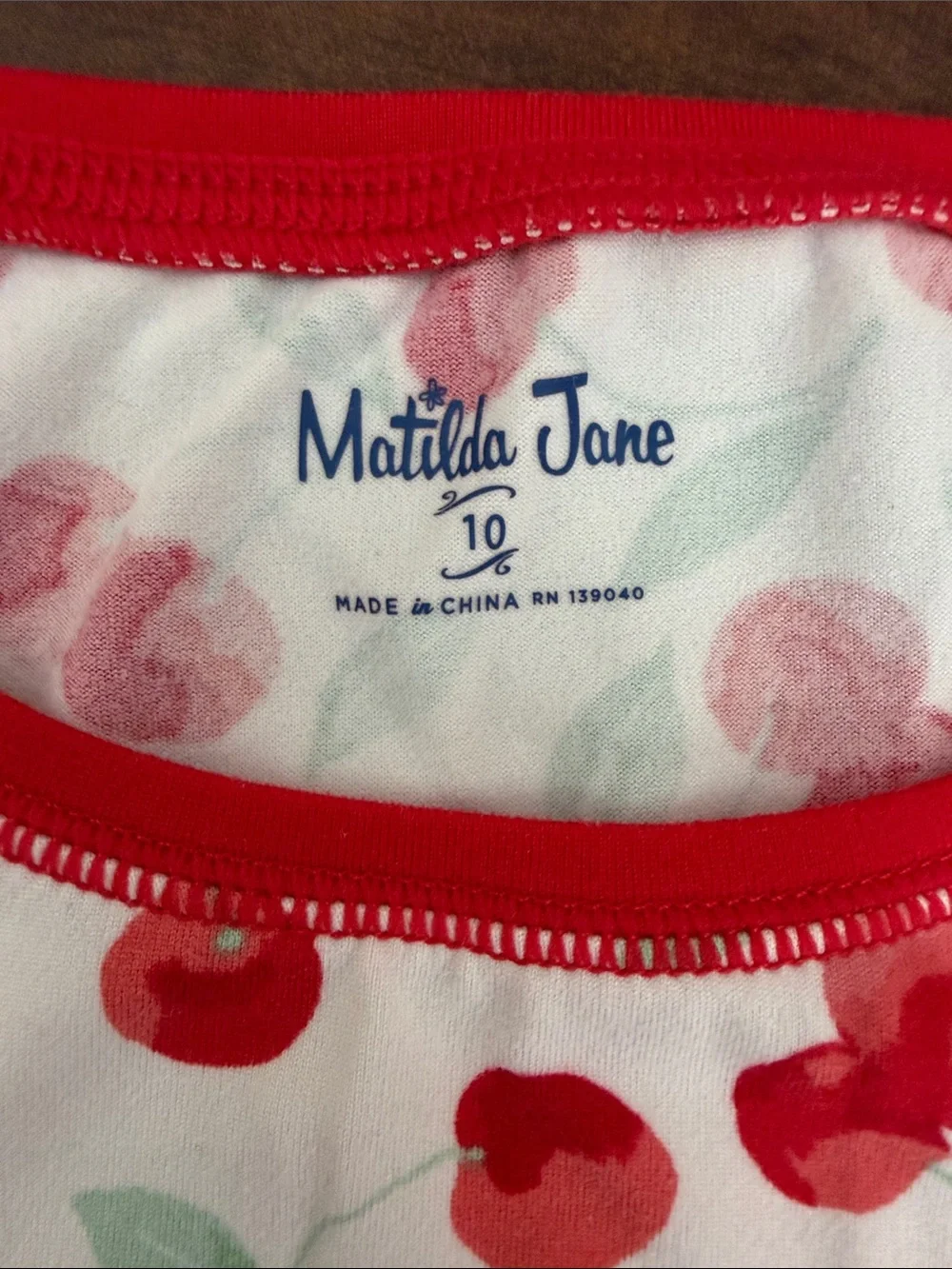 Matilda Jane Red Cherry Kids Pajama Set - Short Sleeve Top & Shorts